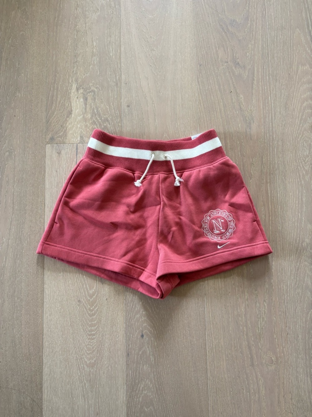 Nike Women’s Coral-Red Athletic Drawstring Shorts